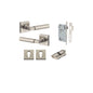 Iver Berlin Door Lever Rose Square Concealed Fix Pair, Passage Kit, Privacy Kit , Entrance Kit with High Security Lock -Satin Nickel