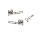Iver Berlin Door Lever Rose Square Concealed Fix Pair, Passage Kit, Privacy Kit , Entrance Kit with High Security Lock -Satin Nickel