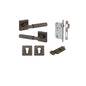 Iver Brunswick  Door Lever Rose Square Concealed Fix Pair, Passage Kit, Privacy Kit , Entrance Kit with High Security Lock - Signature Brass