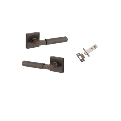 Iver Brunswick  Door Lever Rose Square Concealed Fix Pair, Passage Kit, Privacy Kit , Entrance Kit with High Security Lock - Signature Brass