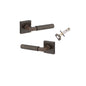 Iver Brunswick  Door Lever Rose Square Concealed Fix Pair, Passage Kit, Privacy Kit , Entrance Kit with High Security Lock - Signature Brass
