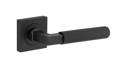 Iver Brunswick  Door Lever Rose Square Concealed Fix Pair, Passage Kit, Privacy Kit , Entrance Kit with High Security Lock -Matt Black