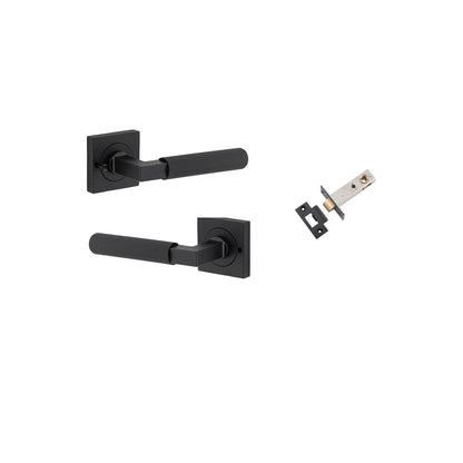 Iver Brunswick  Door Lever Rose Square Concealed Fix Pair, Passage Kit, Privacy Kit , Entrance Kit with High Security Lock -Matt Black