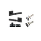 Iver Brunswick  Door Lever Rose Square Concealed Fix Pair, Passage Kit, Privacy Kit , Entrance Kit with High Security Lock -Matt Black