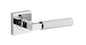 Iver Brunswick  Door Lever Rose Square Concealed Fix Pair, Passage Kit, Privacy Kit , Entrance Kit with High Security Lock -Polished Chrome
