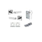 Iver Brunswick  Door Lever Rose Square Concealed Fix Pair, Passage Kit, Privacy Kit , Entrance Kit with High Security Lock -Polished Chrome