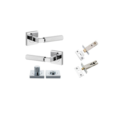Iver Brunswick  Door Lever Rose Square Concealed Fix Pair, Passage Kit, Privacy Kit , Entrance Kit with High Security Lock -Polished Chrome