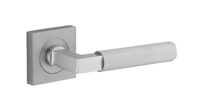 Iver Brunswick  Door Lever Rose Square Concealed Fix Pair, Passage Kit, Privacy Kit , Entrance Kit with High Security Lock -Brushed Chrome