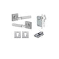 Iver Brunswick  Door Lever Rose Square Concealed Fix Pair, Passage Kit, Privacy Kit , Entrance Kit with High Security Lock -Brushed Chrome