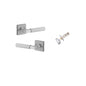 Iver Brunswick  Door Lever Rose Square Concealed Fix Pair, Passage Kit, Privacy Kit , Entrance Kit with High Security Lock -Brushed Chrome