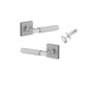 Iver Brunswick  Door Lever Rose Square Concealed Fix Pair, Passage Kit, Privacy Kit , Entrance Kit with High Security Lock -Brushed Chrome