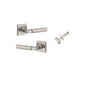Iver Brunswick  Door Lever Rose Square Concealed Fix Pair, Passage Kit, Privacy Kit , Entrance Kit with High Security Lock - Satin Nickel