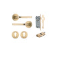 Iver Annecy Door Lever Rose Round Concealed Fix Pair, Passage Kit, Privacy Kit , Entrance Kit with High Security Lock - Brushed Brass