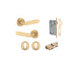 Iver Bronte Door Lever Rose Round Concealed Fix Pair, Passage Kit, Privacy Kit , Entrance Kit with High Security Lock - Brushed Brass
