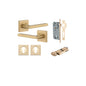 Iver Baltimore Door Knob Rose Square Concealed Fix Pair, Passage Kit, Privacy Kit , Entrance Kit with High Security Lock - Brushed Brass