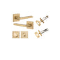Iver Baltimore Door Knob Rose Square Concealed Fix Pair, Passage Kit, Privacy Kit , Entrance Kit with High Security Lock - Brushed Brass
