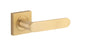 Iver Bronte Door Lever Square Rose Concealed Fix Pair, Passage Kit, Privacy Kit , Entrance Kit with High Security Lock -  Brushed Brass