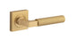 Iver Berlin Door Lever Rose Square Concealed Fix Pair, Passage Kit, Privacy Kit , Entrance Kit with High Security Lock -Brushed Brass