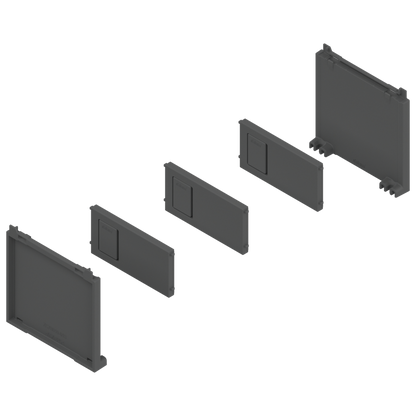 BLUM AMBIA-LINE Bottle Set for Narrow Width 100-200mm x height  45mm Steel Frame  Available in Silk White,Orion Grey and Carbon Black