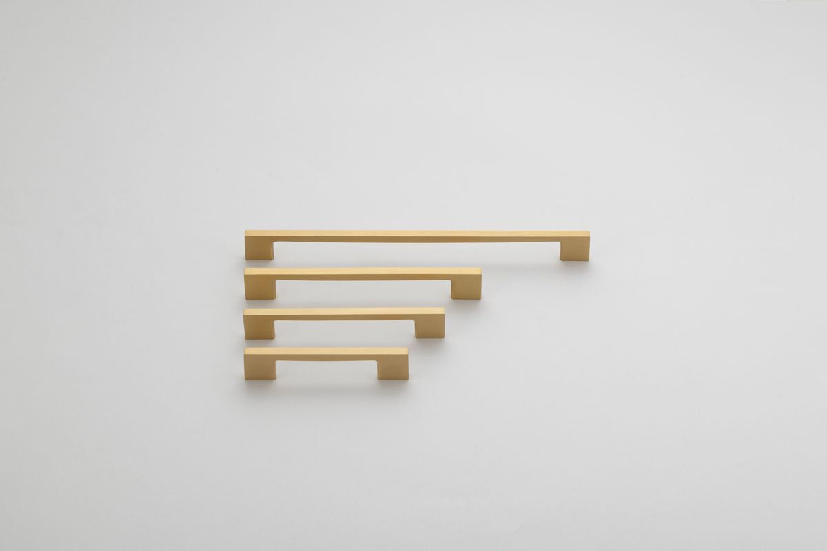 Iver Cali Cabinet Pull Centre to Centre 96mm,128mm,160mm, 256mm Brushed Brass - With Backplate & No Backplate