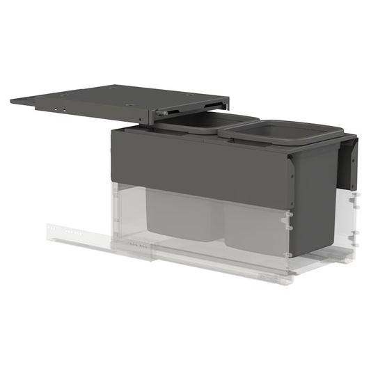 Blum Hideaway (Nz made) Concelo entro waste bin set 2 x 20 l for cabinet width: 350, 400 and 450 mm