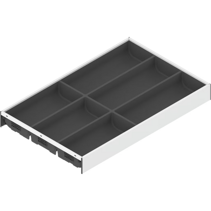 BLUM AMBIA-LINE CUTLERY INSERT Width 300mm Length 450,500,550mm( length 3 option) x Height M 106mm Steel & Soft Touch For NL