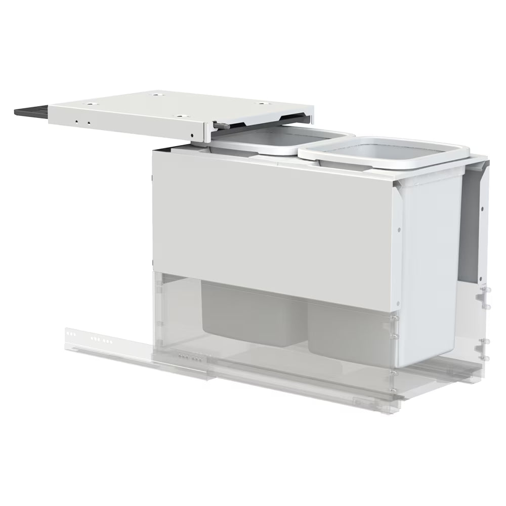 Blum Hideaway (Nz made) Concelo entro waste bin set 2 x 20 l for cabinet width: 350, 400 and 450 mm