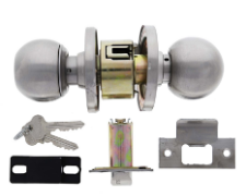 Carbine Australia Epsom 3000 Cylindrical 60mm & 70mm Backset Classroom set -Outside key Locks/Unlocks - Inside free C4 Keyed to Differ -  Polished Brass ,Stainless Steel