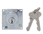 Carbine Australia Cupboard Lock  Bolt or Latch + keys, Rose, Strike, Screws ( Keyed Alike KA1 & KA2 ) With Cylinder  - Set up as Bolt - Satin Chrome ,Chrome and Matte Black