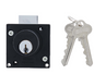Carbine Australia Cupboard Lock  Bolt or Latch + keys, Rose, Strike, Screws ( Keyed Alike KA1 & KA2 ) With Cylinder  - Set up as Bolt - Satin Chrome ,Chrome and Matte Black