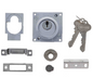 Carbine Australia Cupboard Lock  Bolt or Latch + keys, Rose, Strike, Screws ( Keyed Alike KA1 & KA2 ) With Cylinder  - Set up as Bolt - Satin Chrome ,Chrome and Matte Black