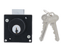 Carbine Australia Cupboard Lock  Bolt or Latch + keys, Rose, Strike, Screws ( Keyed to Differ ) With Cylinder - Set up as Bolt - Satin Chrome ,Chrome and Matte Black