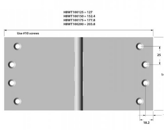 Lohala Hinge Brass Wide Throw 100mm x 200mm x 4.0mm - Available in 3 Colours : Brushed Nickel ,Bronze & Polished Brass