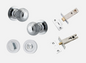 Iver Guildford Door Knob 0224 Round Rose Polished Chrome - Passage kit ,Privacy kit & Entrance Kit (Dual Function 5 pin and Key Thumb 6 Pin)