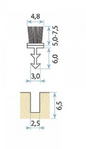 Lohala Brush Seal TS48 5.0mm Black ,Black with Fin & Grey - Sold in 10 metre Increments
