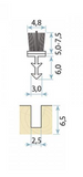 Lohala Brush Seal TS48 6.5mm Black ,Black with Fin & Grey - Sold in 10 metre Increments