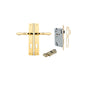 Iver Sarlat  Door Lever Rectangular Latch Pair, Passage Kit, Privacy Kit , Entrance Kit with High Security Lock -Polished Brass