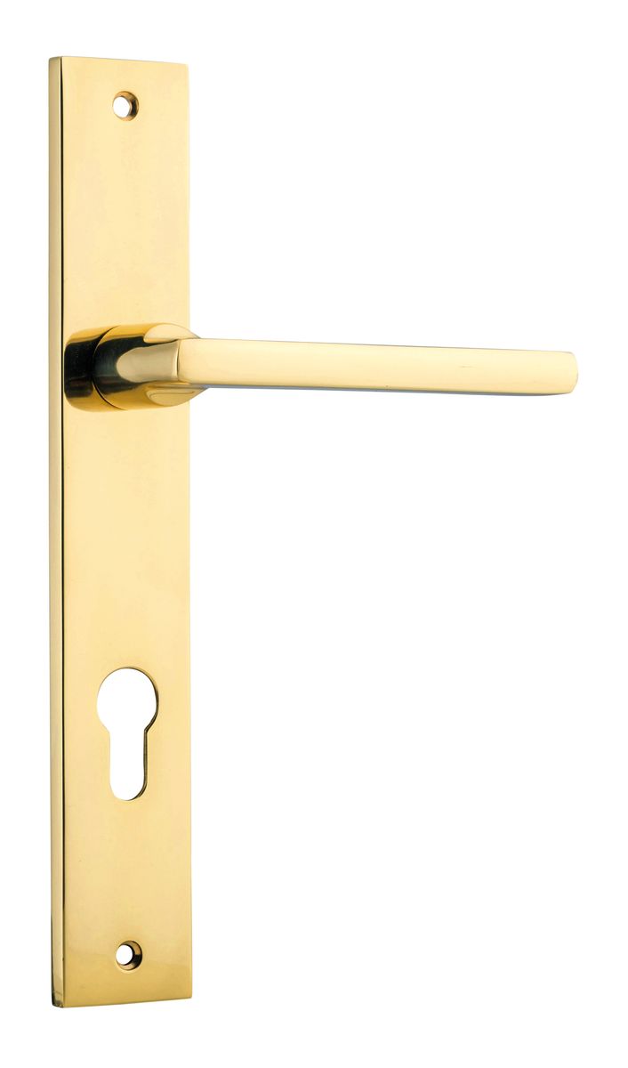 Iver Baltimore Door Knob Rectangular Latch Pair, Passage Kit, Privacy Kit , Entrance Kit with High Security Lock -Polished Brass