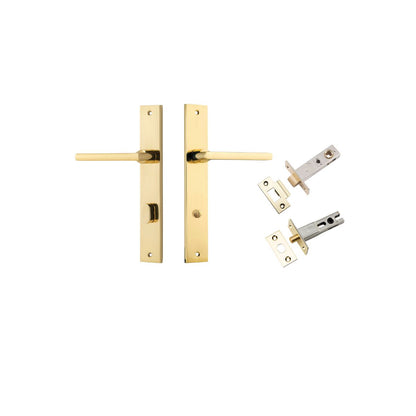 Iver Baltimore Door Knob Rectangular Latch Pair, Passage Kit, Privacy Kit , Entrance Kit with High Security Lock -Polished Brass