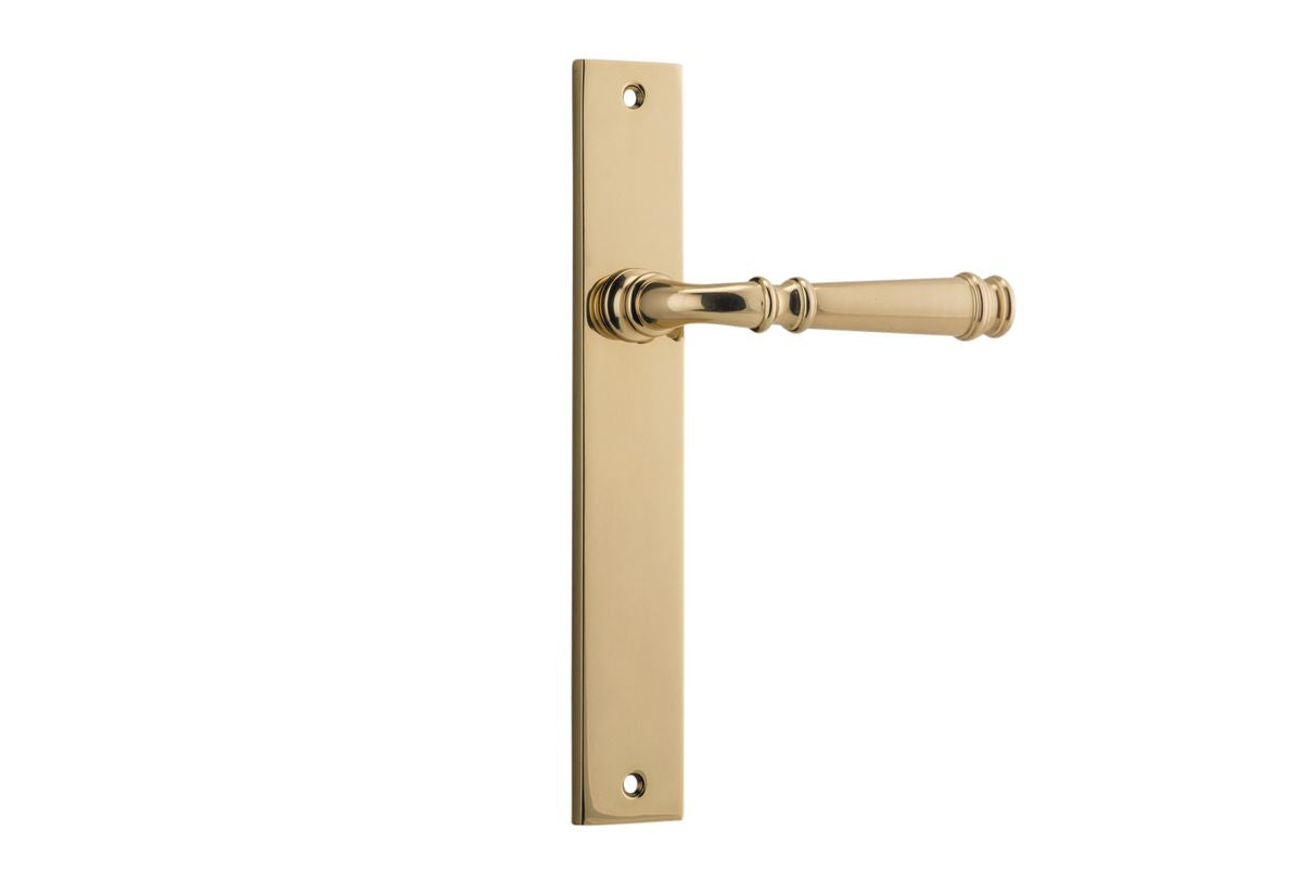 Iver Verona Door Lever Rectangular Latch Pair, Passage Kit, Privacy Kit , Entrance Kit with High Security Lock - Polished Brass