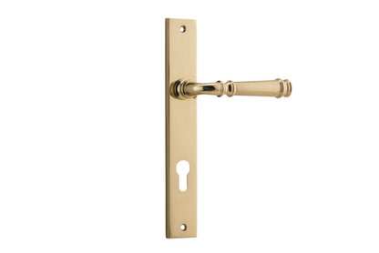 Iver Verona Door Lever Rectangular Latch Pair, Passage Kit, Privacy Kit , Entrance Kit with High Security Lock - Polished Brass