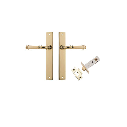 Iver Verona Door Lever Rectangular Latch Pair, Passage Kit, Privacy Kit , Entrance Kit with High Security Lock - Polished Brass