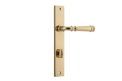 Iver Verona Door Lever Rectangular Latch Pair, Passage Kit, Privacy Kit , Entrance Kit with High Security Lock - Polished Brass