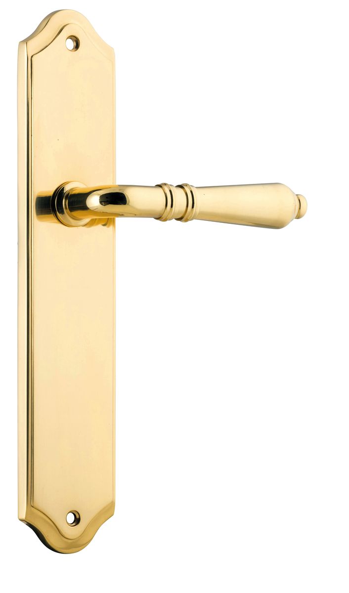 Iver Sarlat  Door Lever Oval Latch Pair, Passage Kit, Privacy Kit , Entrance Kit with High Security Lock - Polished Brass