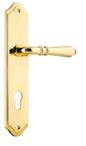 Iver Sarlat  Door Lever Oval Latch Pair, Passage Kit, Privacy Kit , Entrance Kit with High Security Lock - Polished Brass