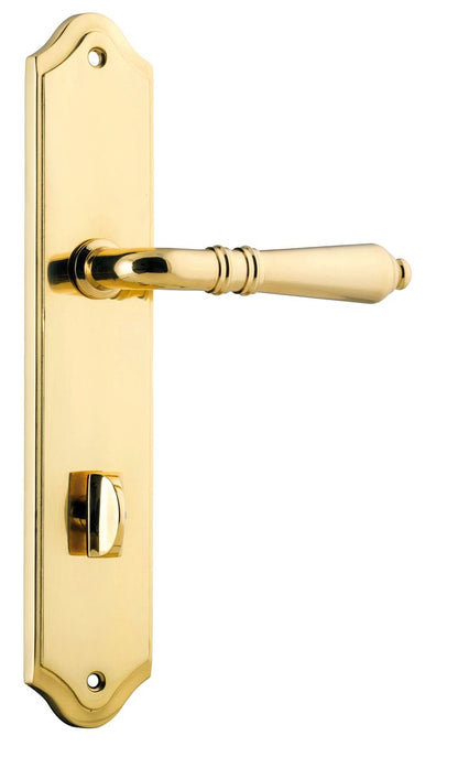Iver Sarlat  Door Lever Oval Latch Pair, Passage Kit, Privacy Kit , Entrance Kit with High Security Lock - Polished Brass