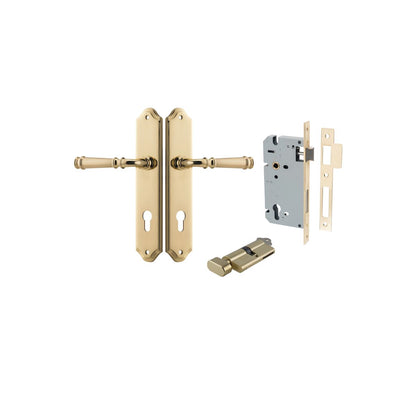 Iver Verona Door Lever Shouldered Latch Pair, Passage Kit, Privacy Kit , Entrance Kit with High Security Lock -Polished Brass