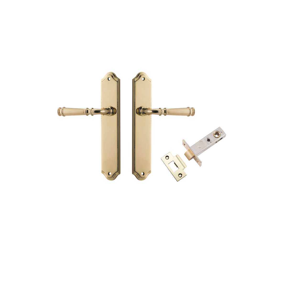 Iver Verona Door Lever Shouldered Latch Pair, Passage Kit, Privacy Kit , Entrance Kit with High Security Lock -Polished Brass