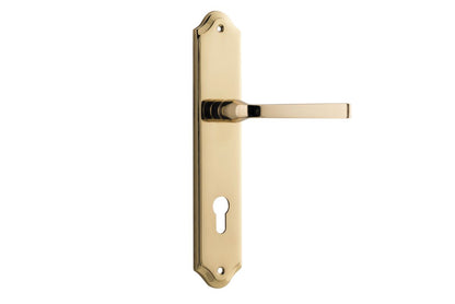 Iver Annecy Door Lever Shouldered Latch Pair, Passage Kit, Privacy Kit , Entrance Kit with High Security Lock - Polished Brass