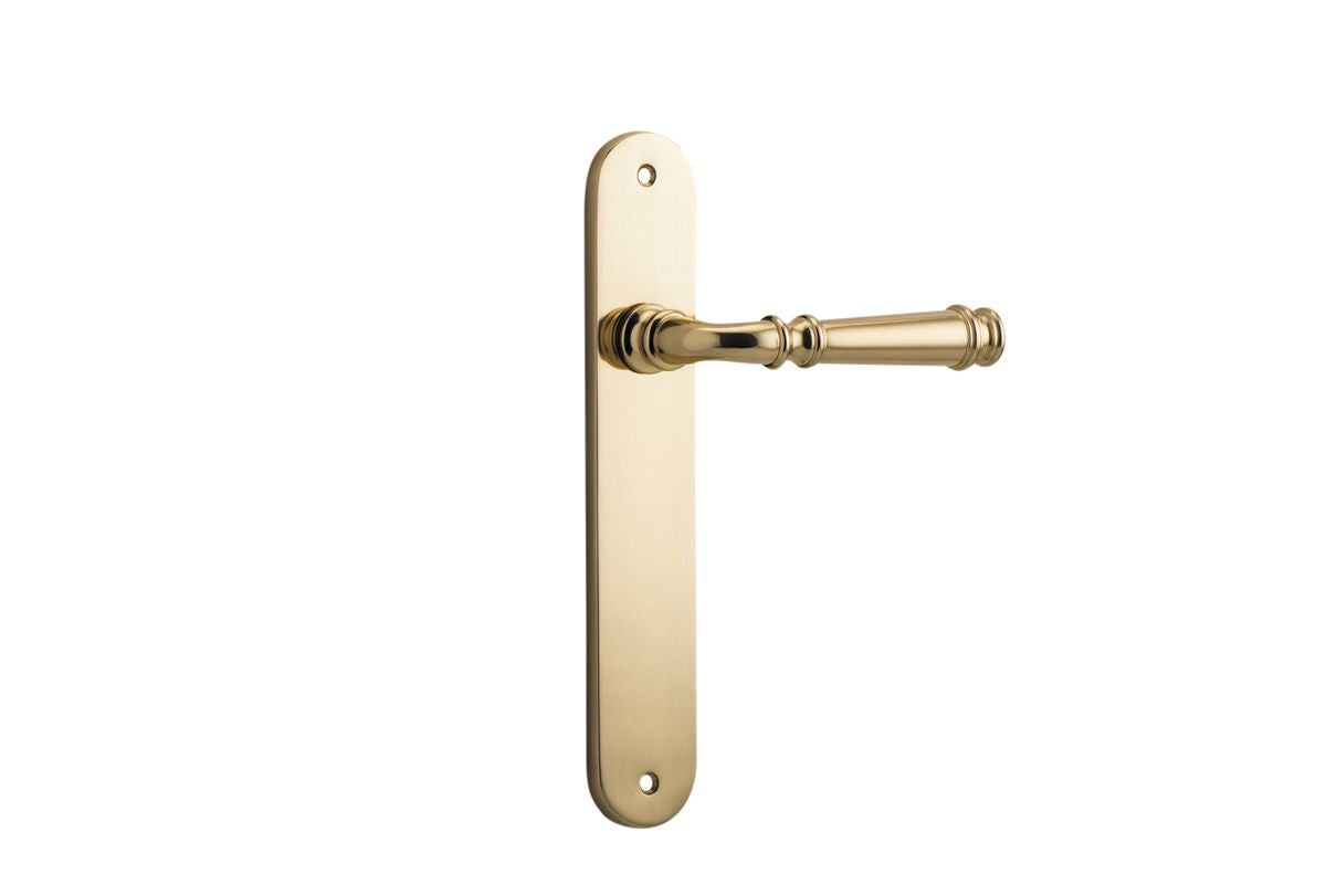 Iver Verona Door Lever Oval Latch Pair, Passage Kit, Privacy Kit , Entrance Kit with High Security Lock - Polished Brass